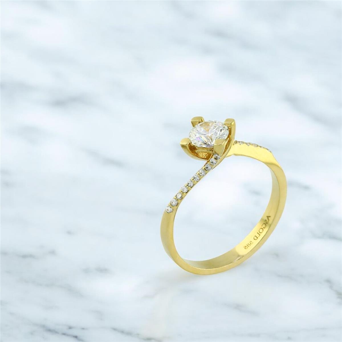 14 Ayar Altın Tasarım Yüzük  -  0198851