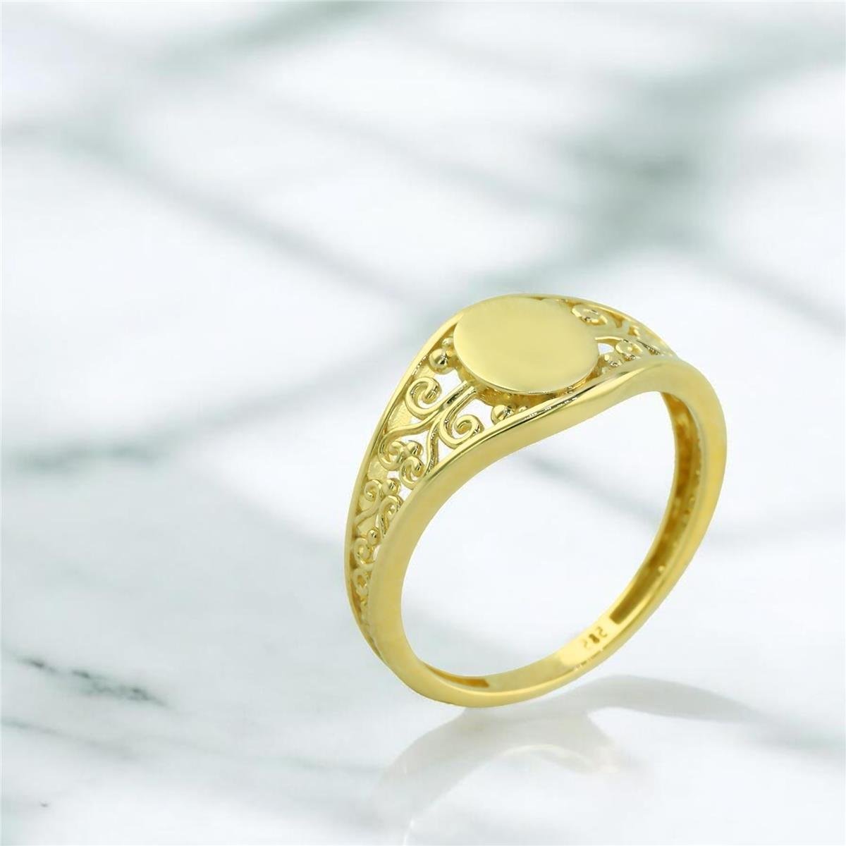 14 Ayar Altın Tasarım Yüzük  -  0201762