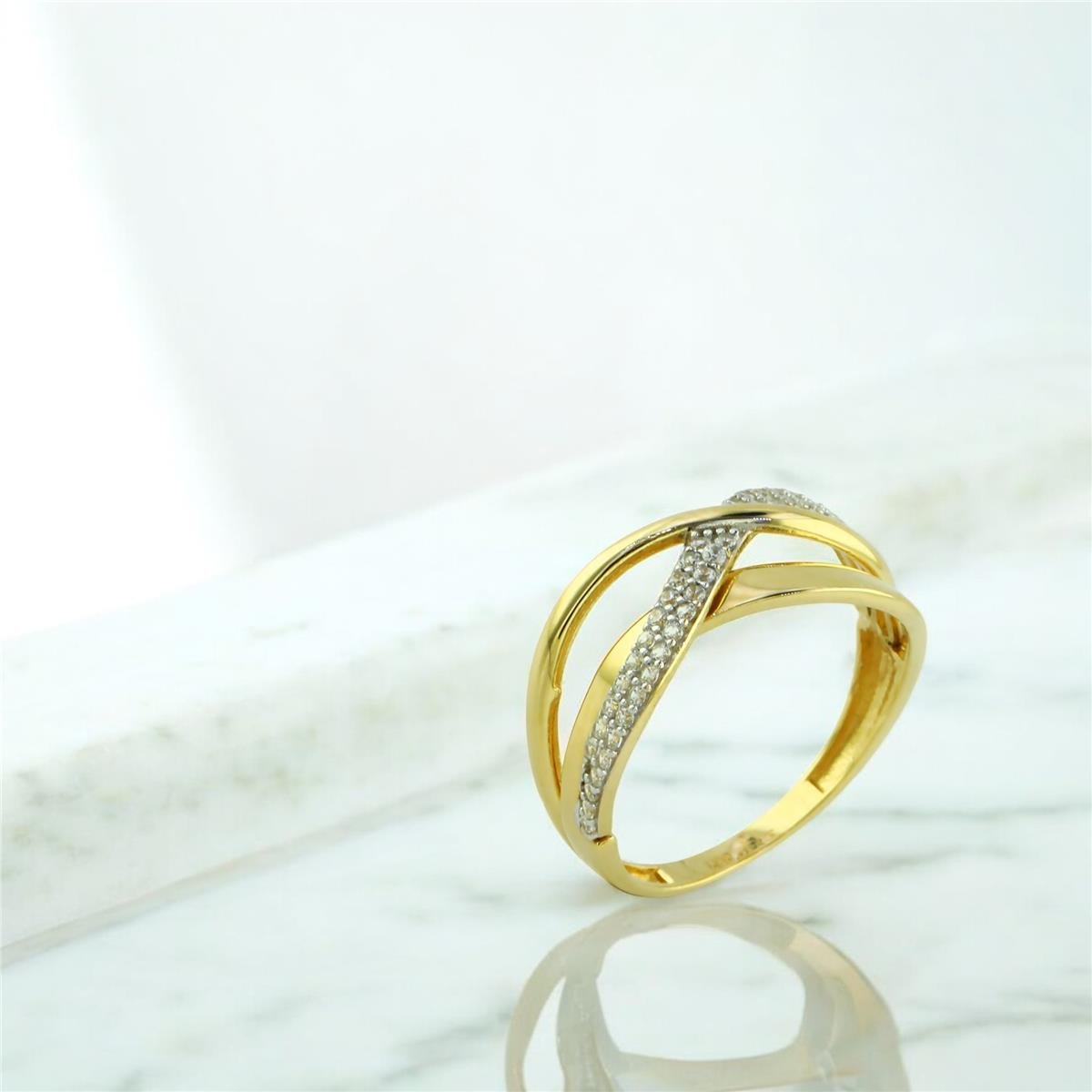 14 Ayar Altın Tasarım Yüzük  -  0202555