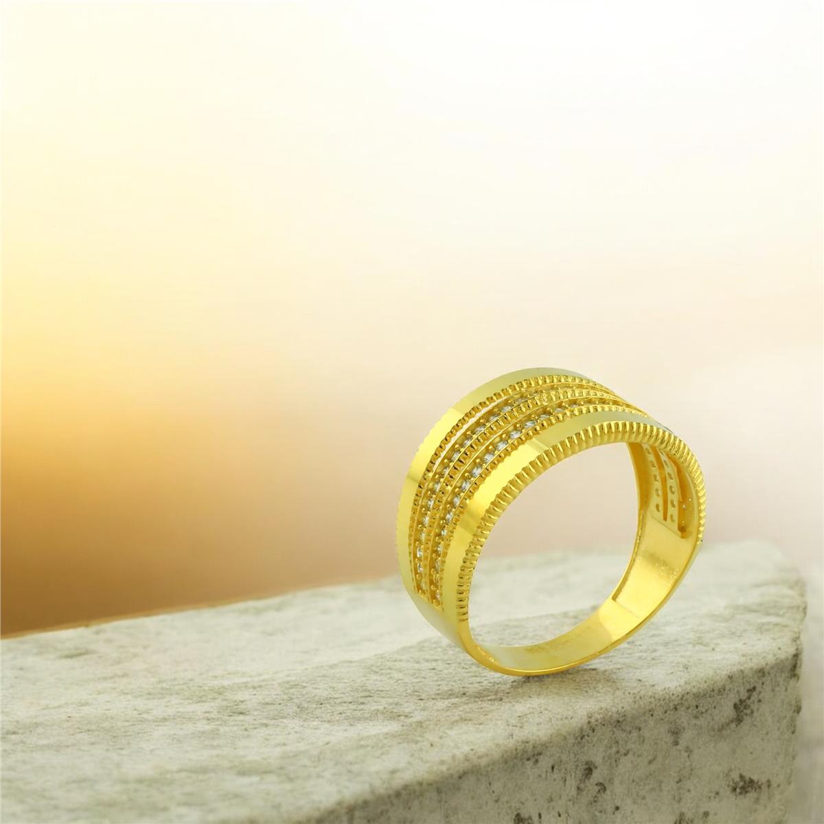 14 Ayar Altın Tasarım Yüzük  -  0202675