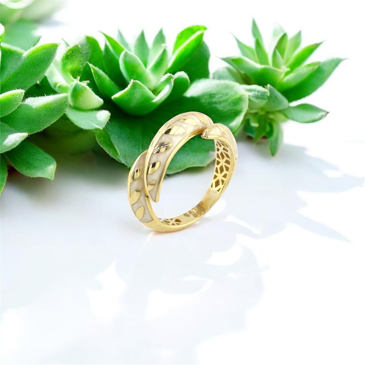 14 Ayar Altın Tasarım Yüzük  -  F003653