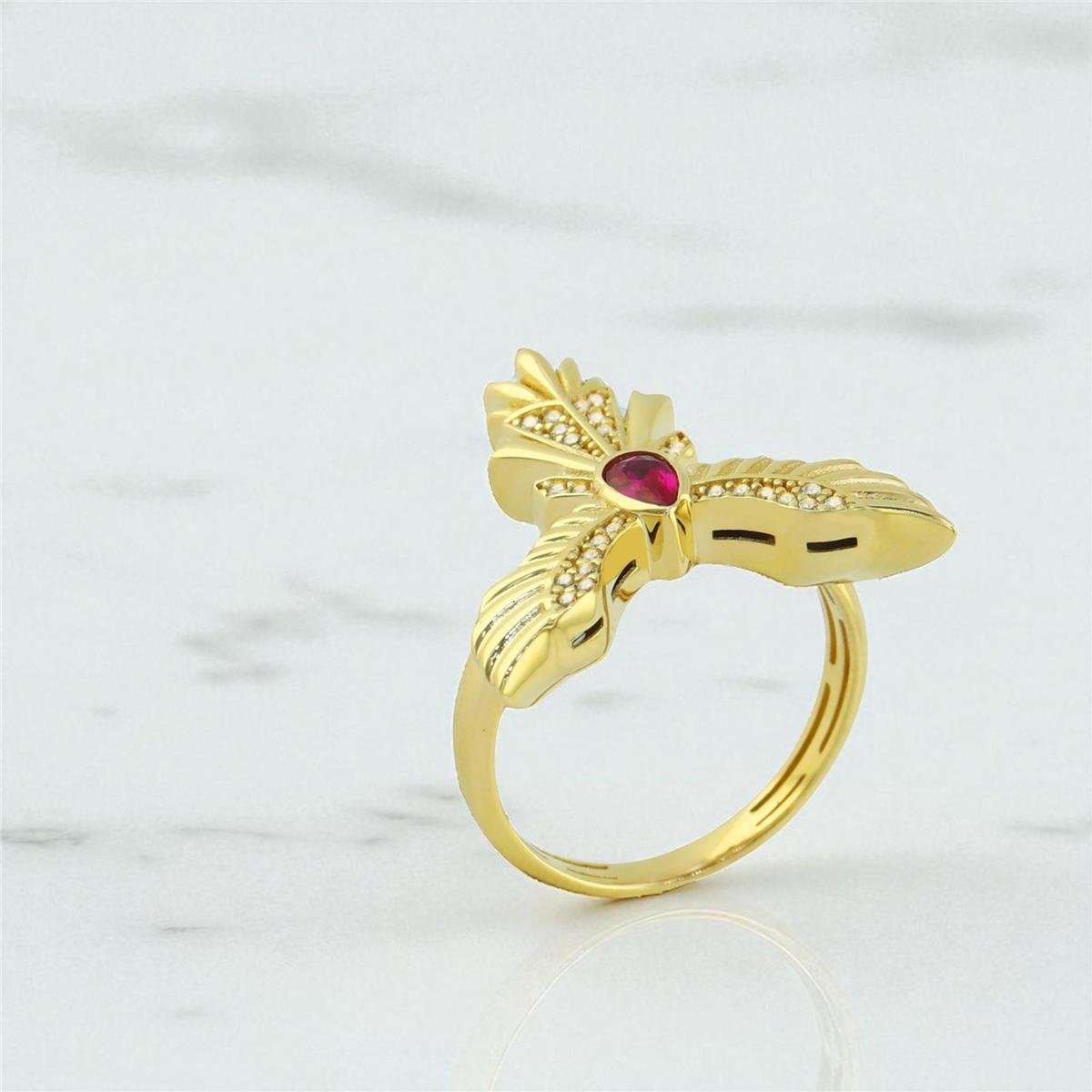 14 Ayar Altın Tasarım Yüzük  -  F004608