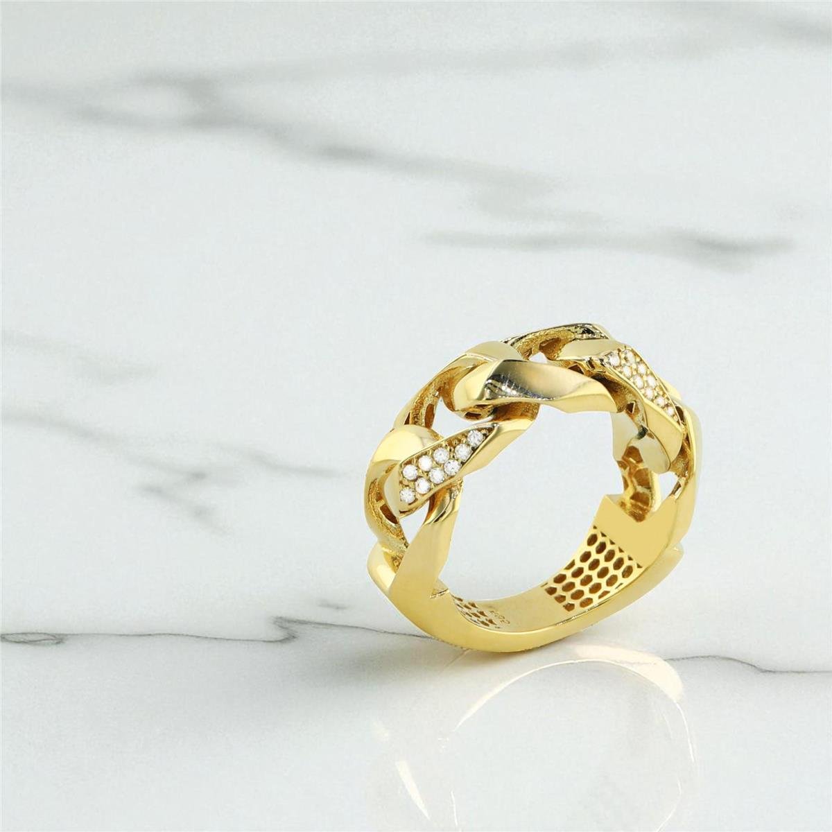 14 Ayar Altın Tasarım Yüzük  -  F004612