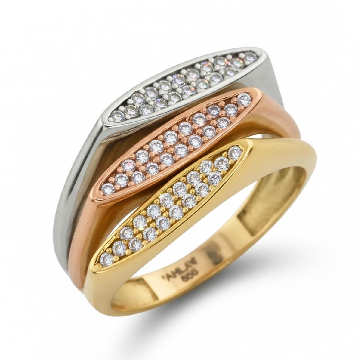 14 Ayar Altın Tasarım Yüzük  -  K218325