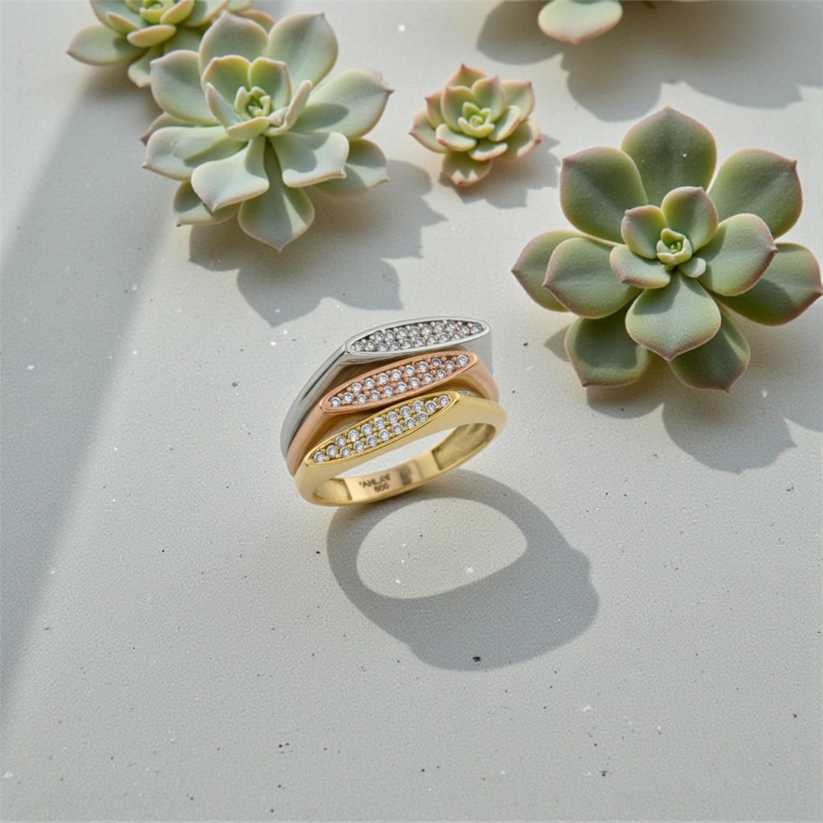 14 Ayar Altın Tasarım Yüzük  -  K218325