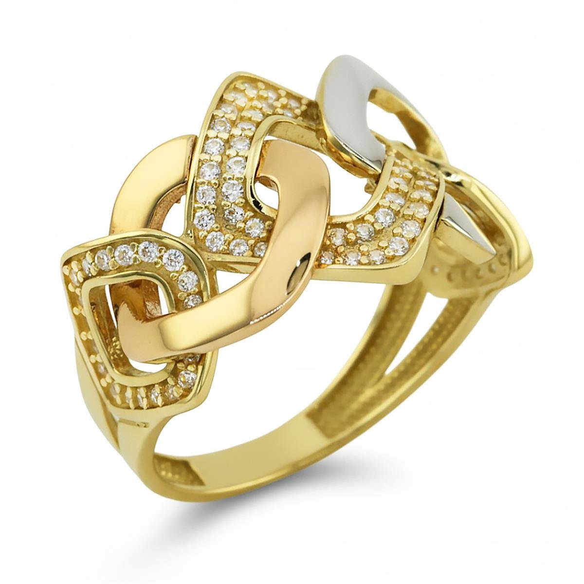 14 Ayar Altın Tasarım Yüzük  -  K218326