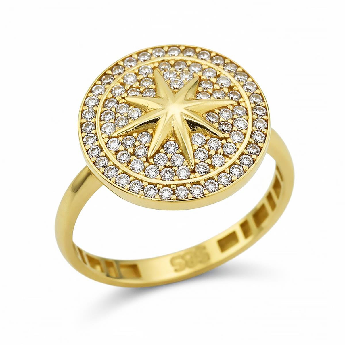 14 Ayar Altın Tasarım Yüzük  -  K218902