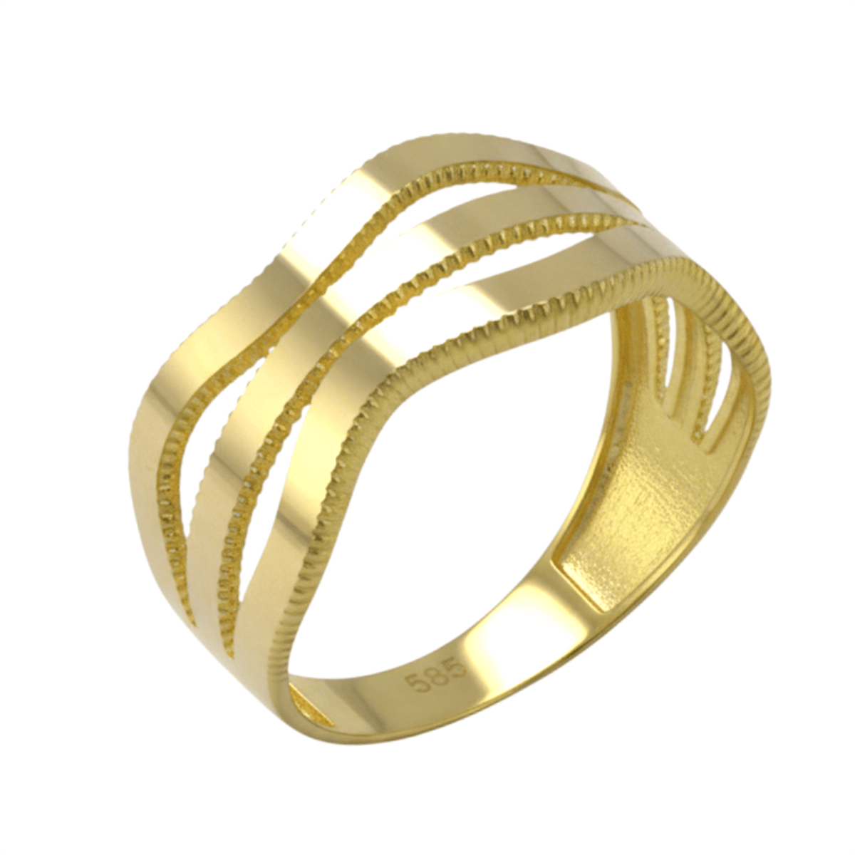 14 Ayar Altın Tasarım Yüzük  -  K232470