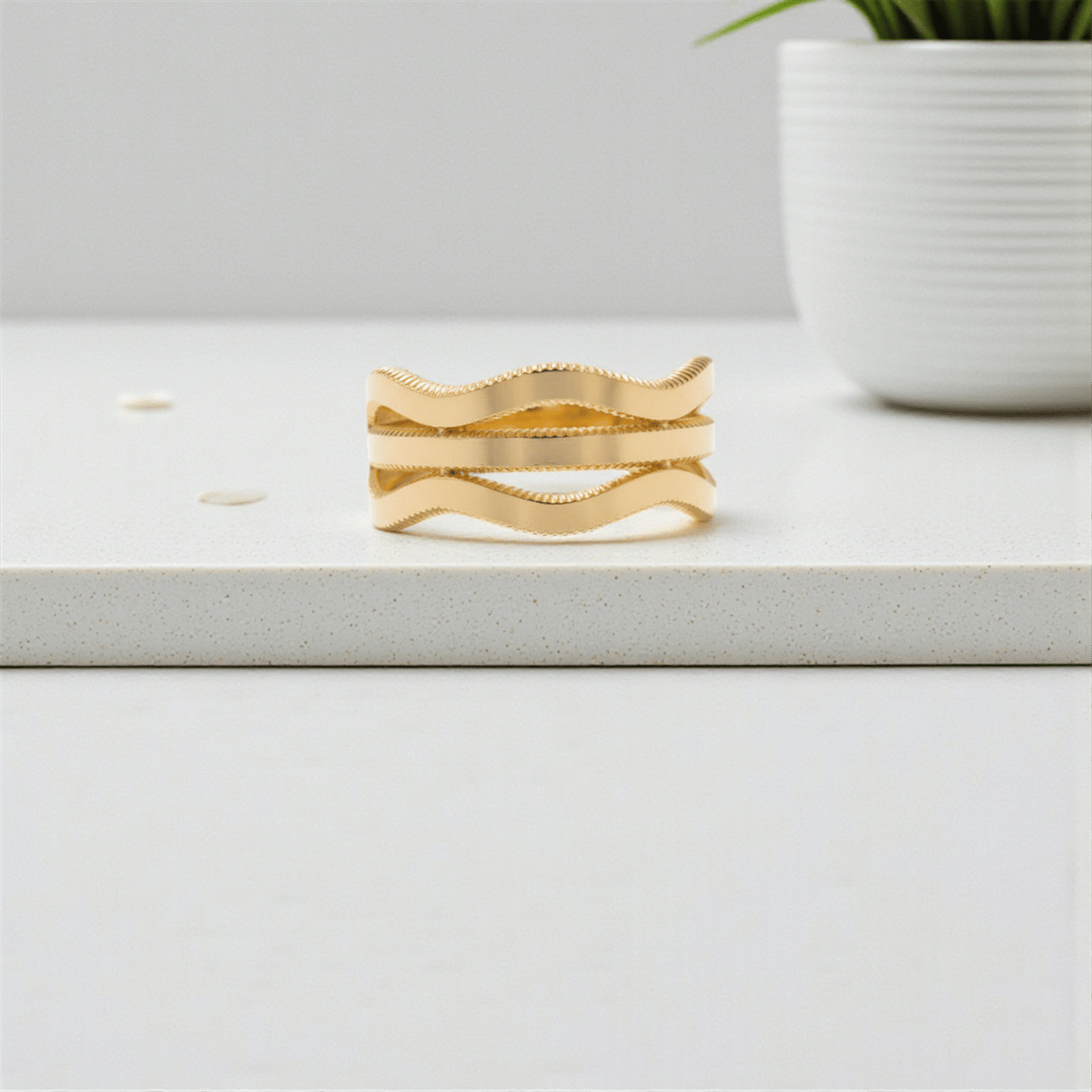 14 Ayar Altın Tasarım Yüzük  -  K232470