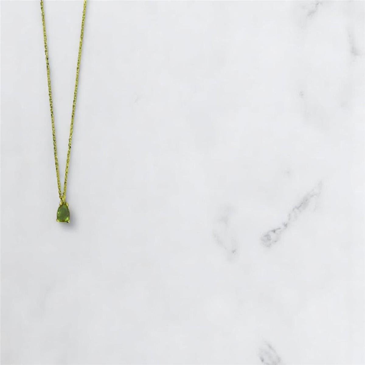 14 Ayar Altın Tektaş Kolye  -  F004749