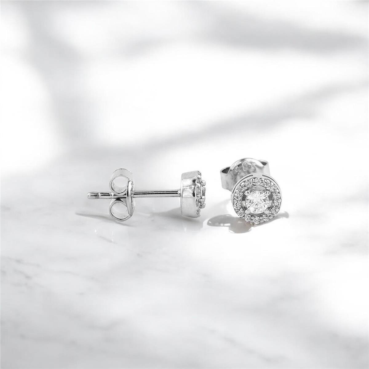 14 Ayar Altın Tektaş Küpe  -  0192489