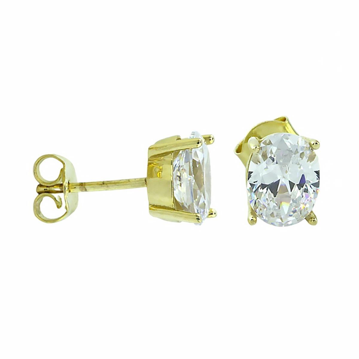 14 Ayar Altın Tektaş Küpe  -  K219258