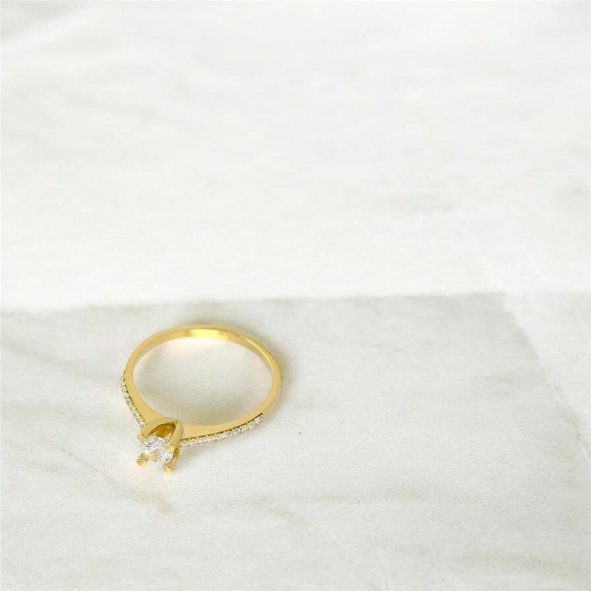 14 Ayar Altın Tektaş Yüzük  -  0192083