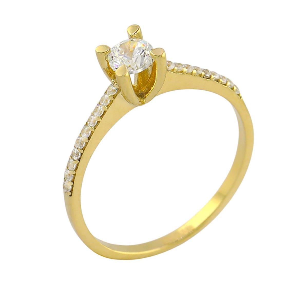 14 Ayar Altın Tektaş Yüzük  -  0192083