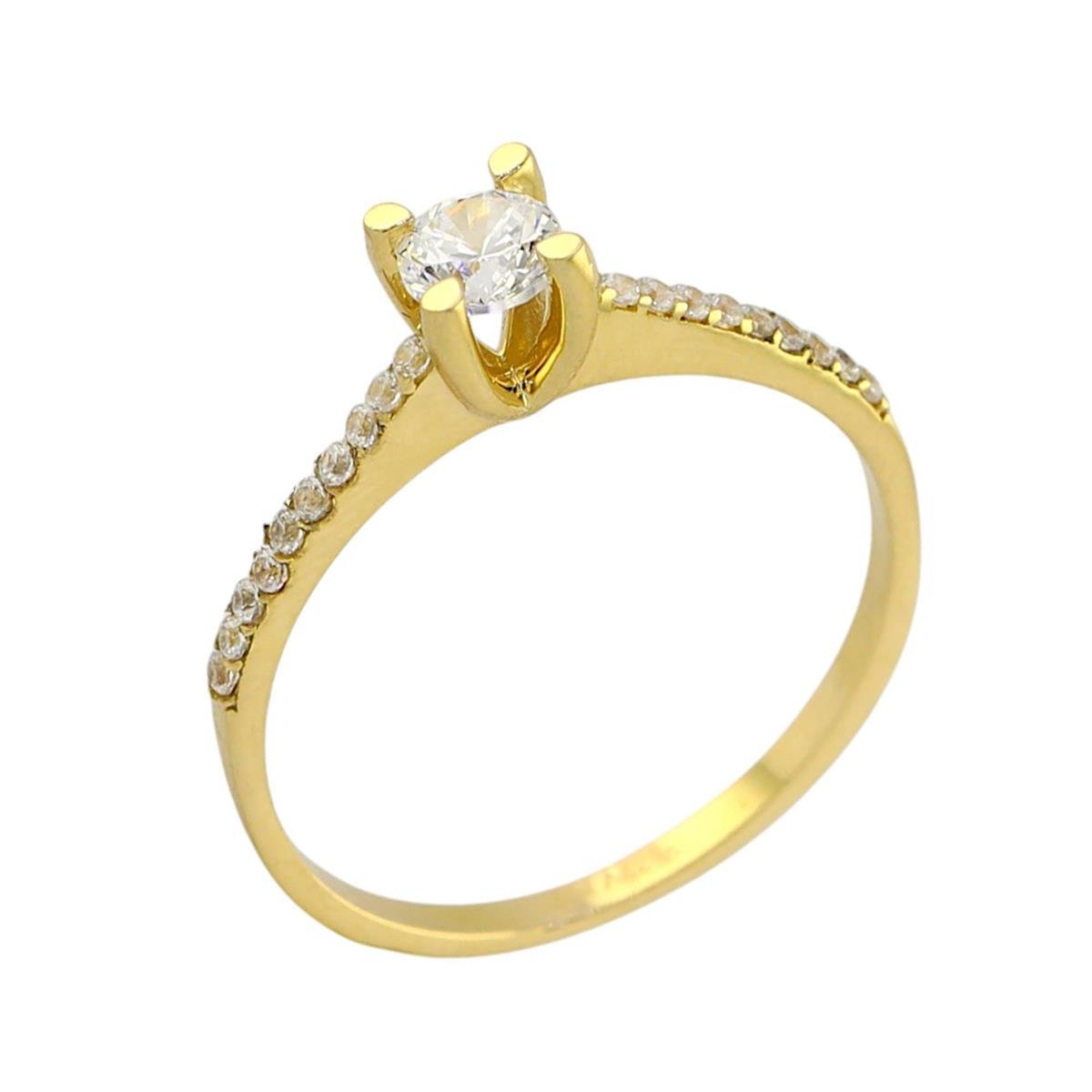 14 Ayar Altın Tektaş Yüzük  -  0192084