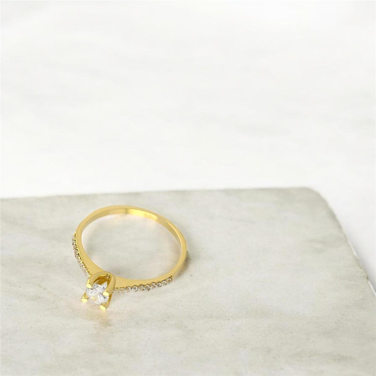 14 Ayar Altın Tektaş Yüzük  -  0192084