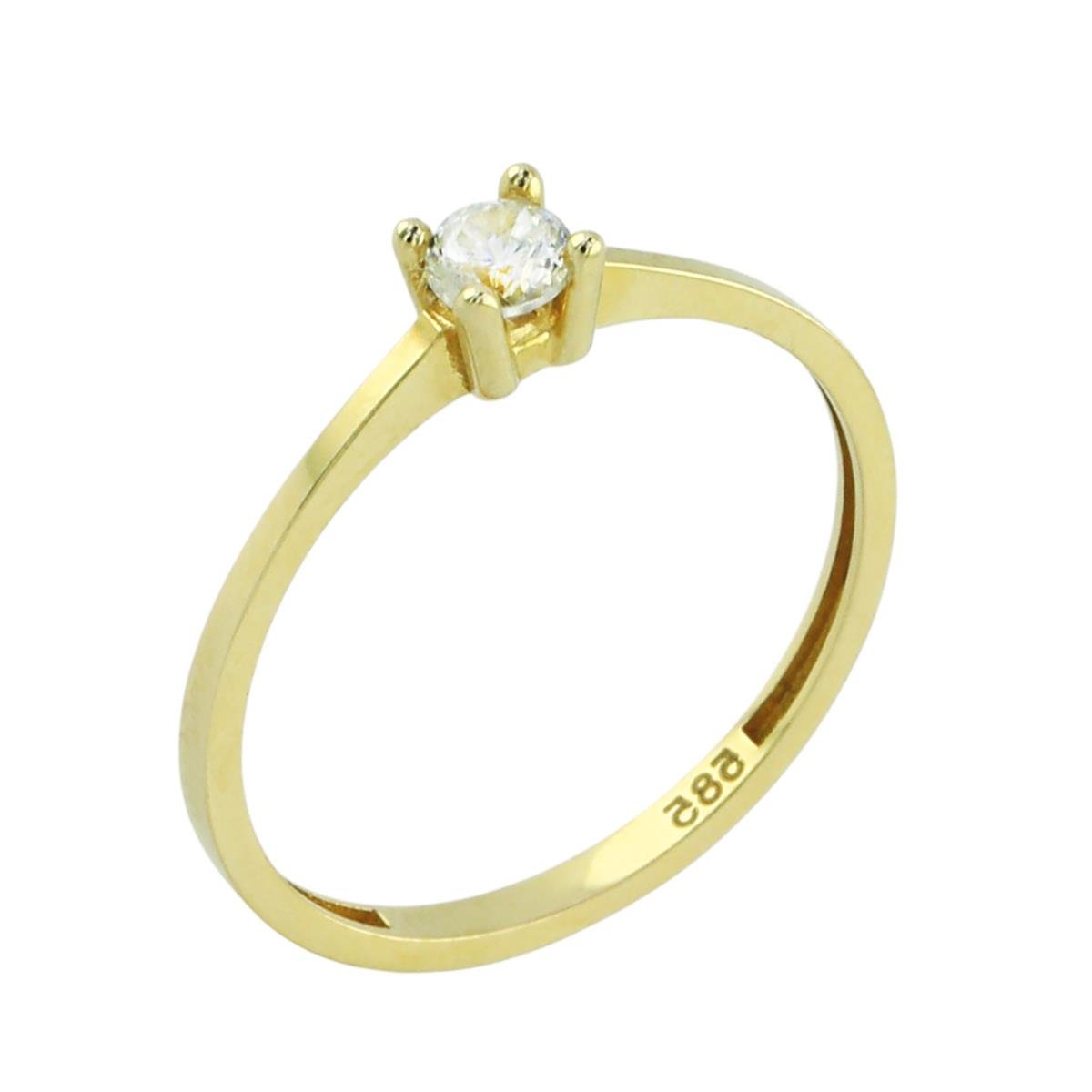 14 Ayar Altın Tektaş Yüzük  -  0198853