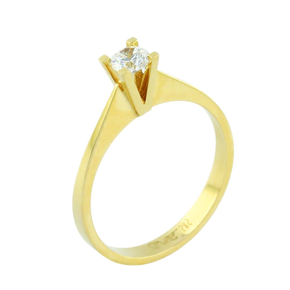 14 Ayar Altın Tektaş Yüzük  -  0198863