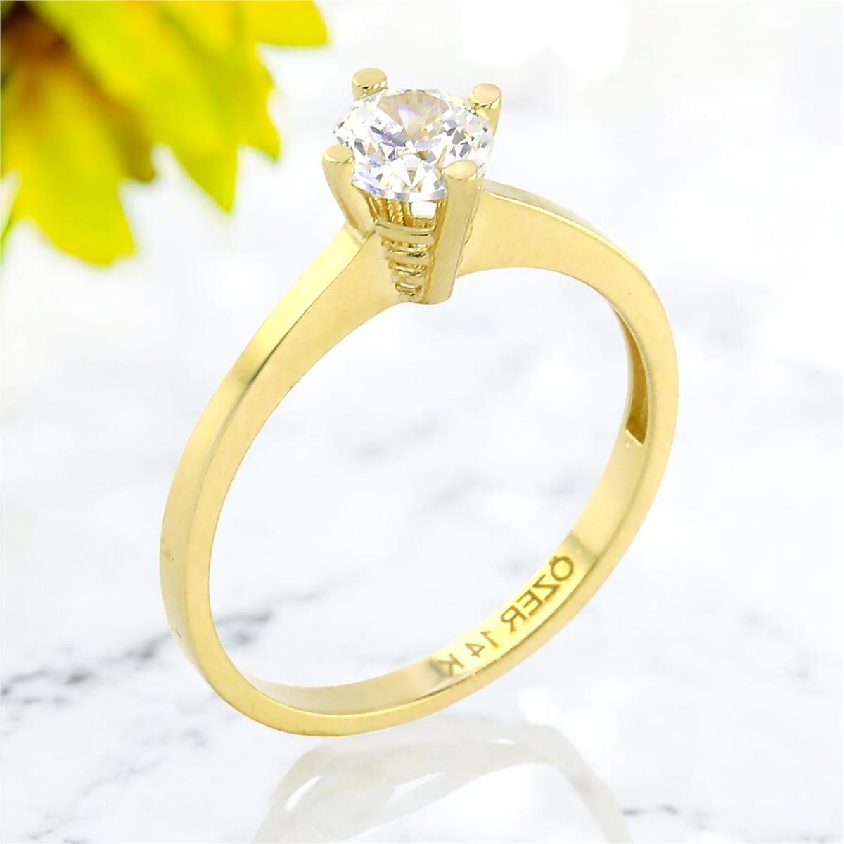 14 Ayar Altın Tektaş Yüzük  -  0201162