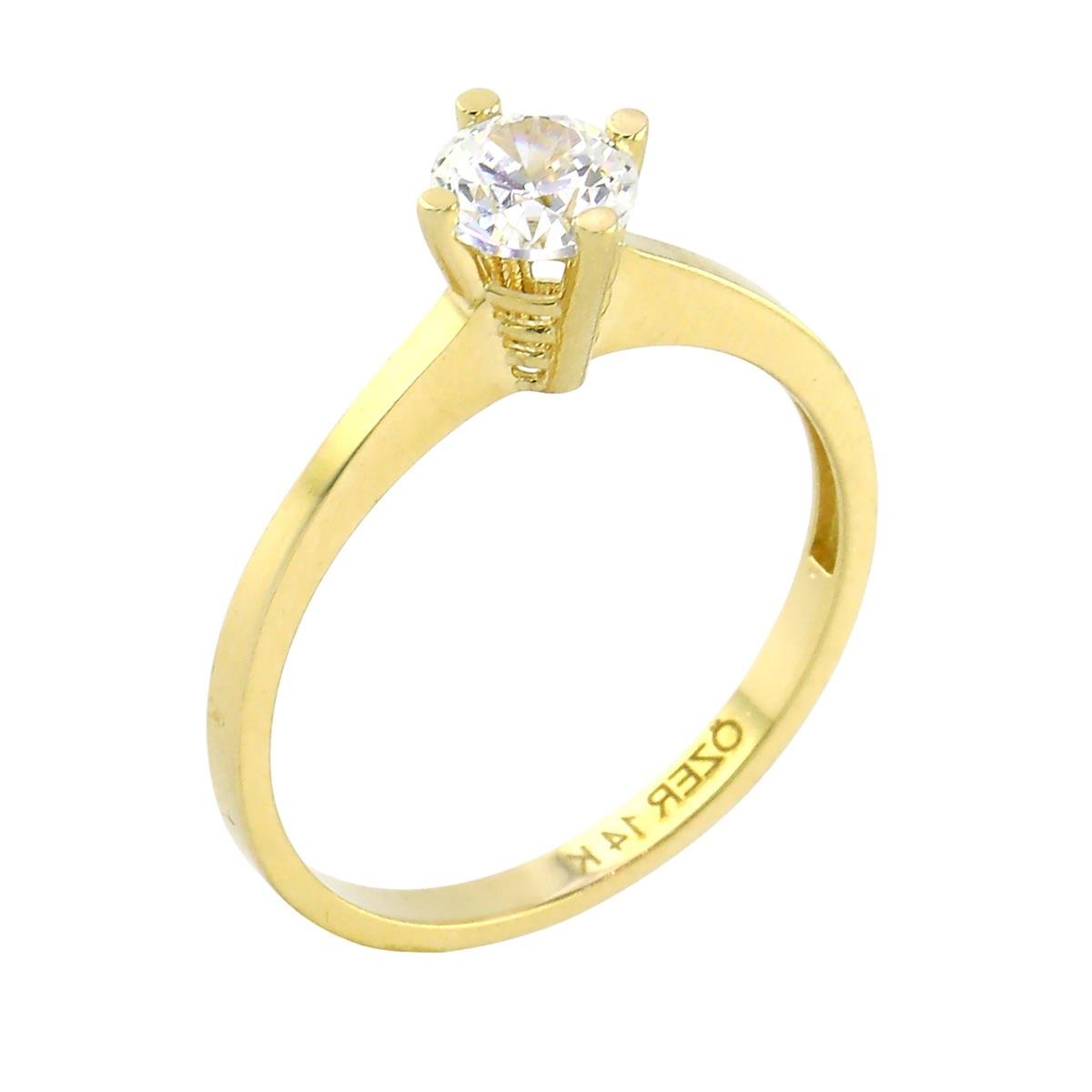 14 Ayar Altın Tektaş Yüzük  -  0201162