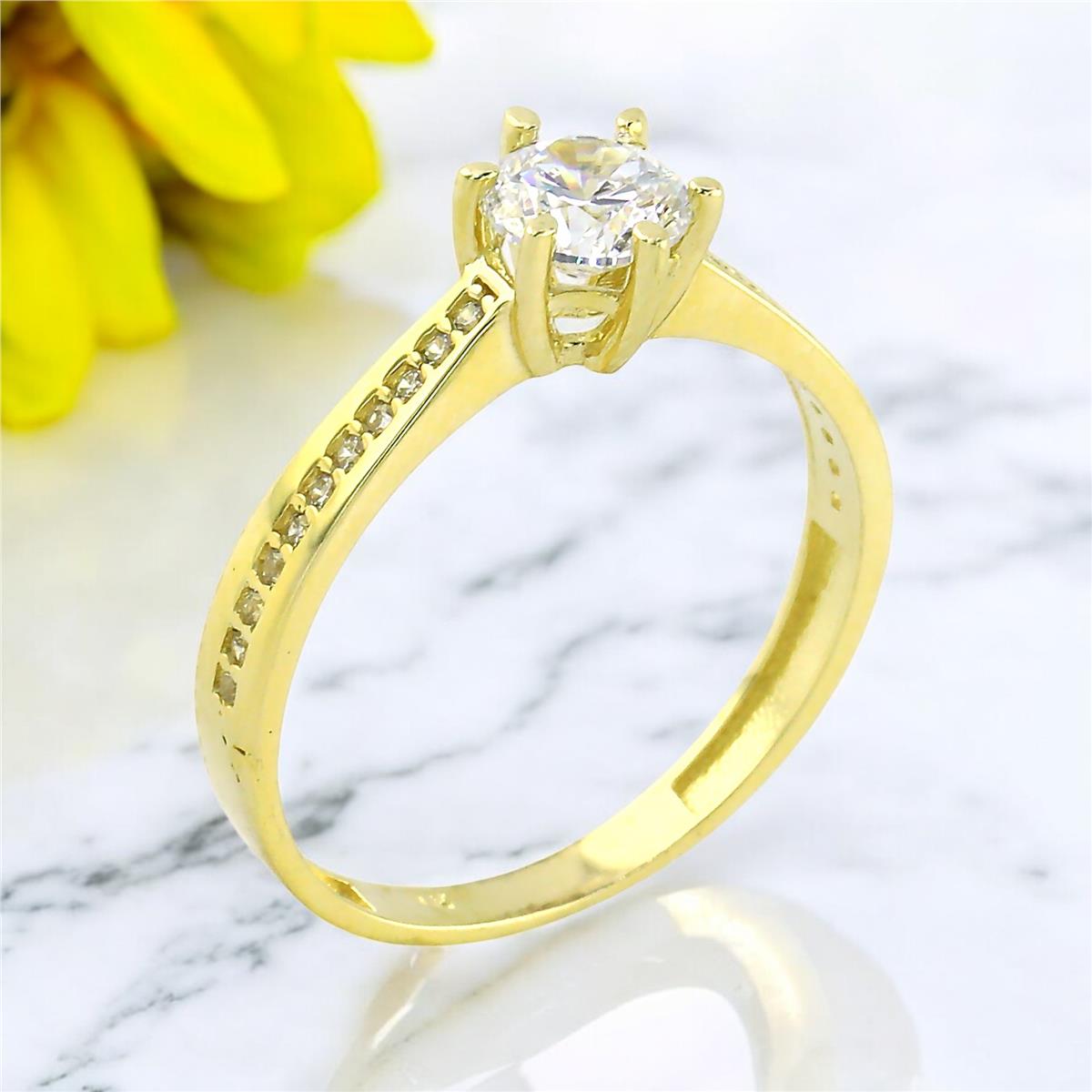 14 Ayar Altın Tektaş Yüzük  -  0201173