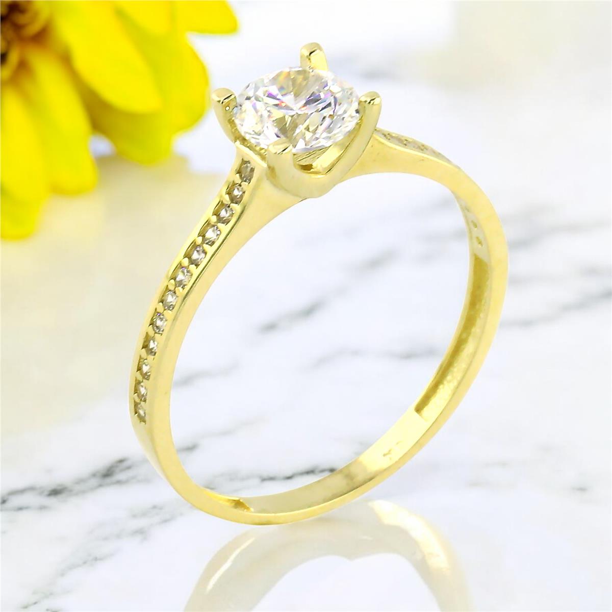 14 Ayar Altın Tektaş Yüzük  -  0201174