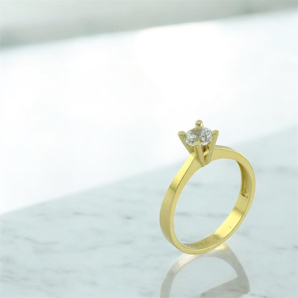 14 Ayar Altın Tektaş Yüzük  -  0202342