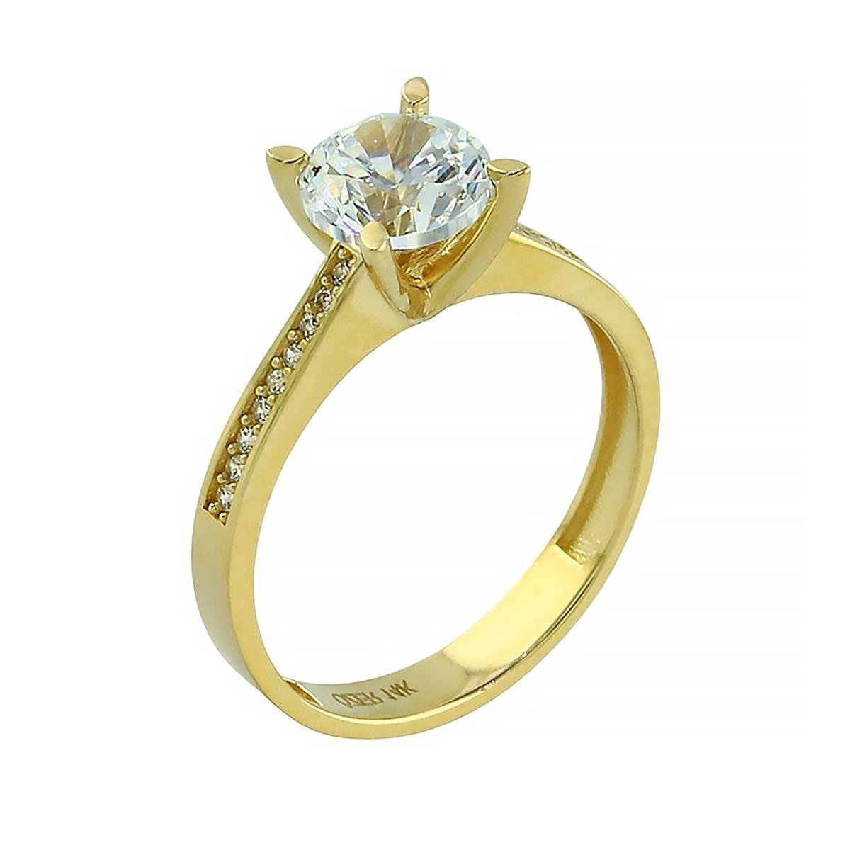 14 Ayar Altın Tektaş Yüzük  -  0202344