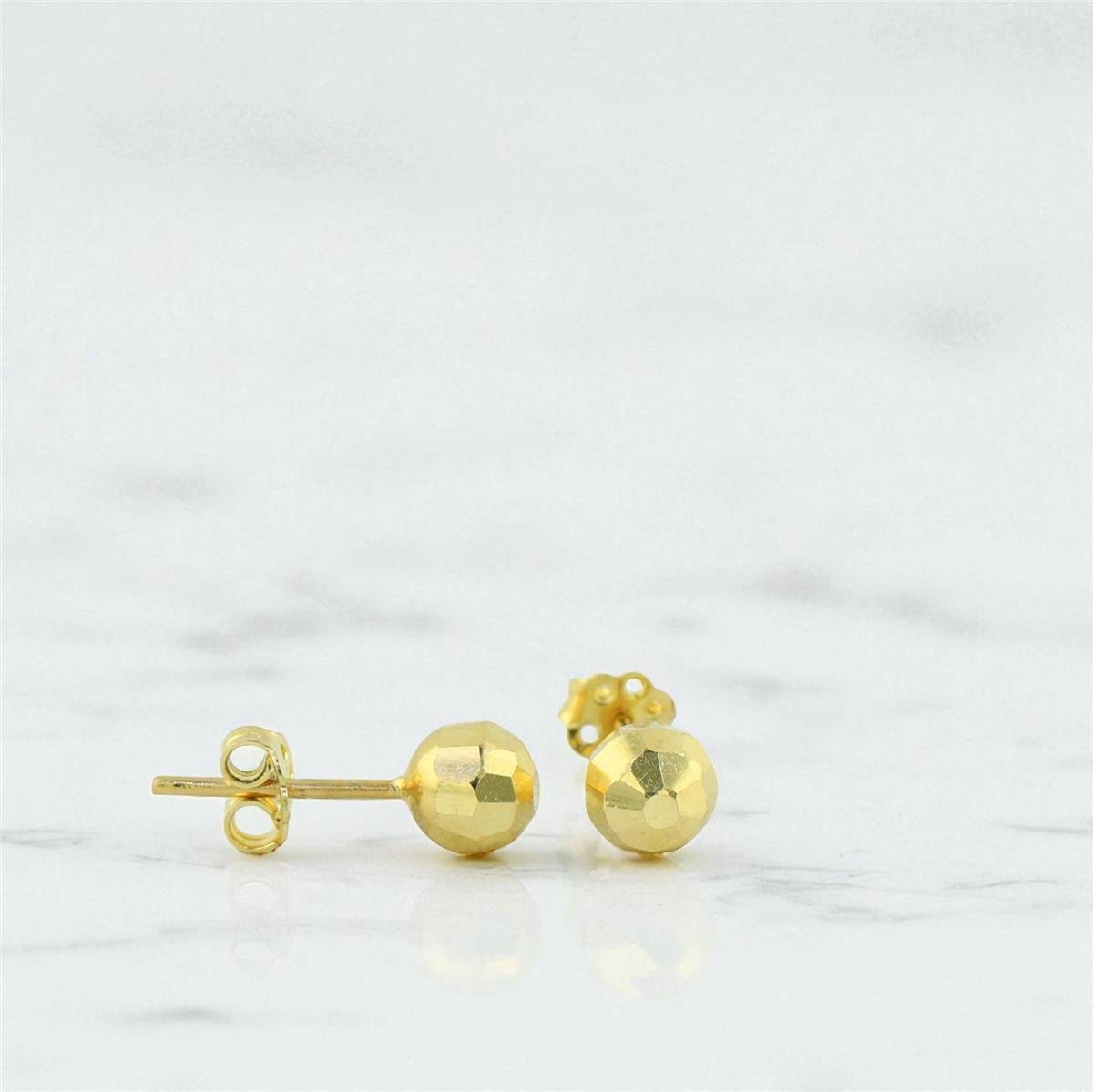 14 Ayar Altın Top Küpe  -  0196650