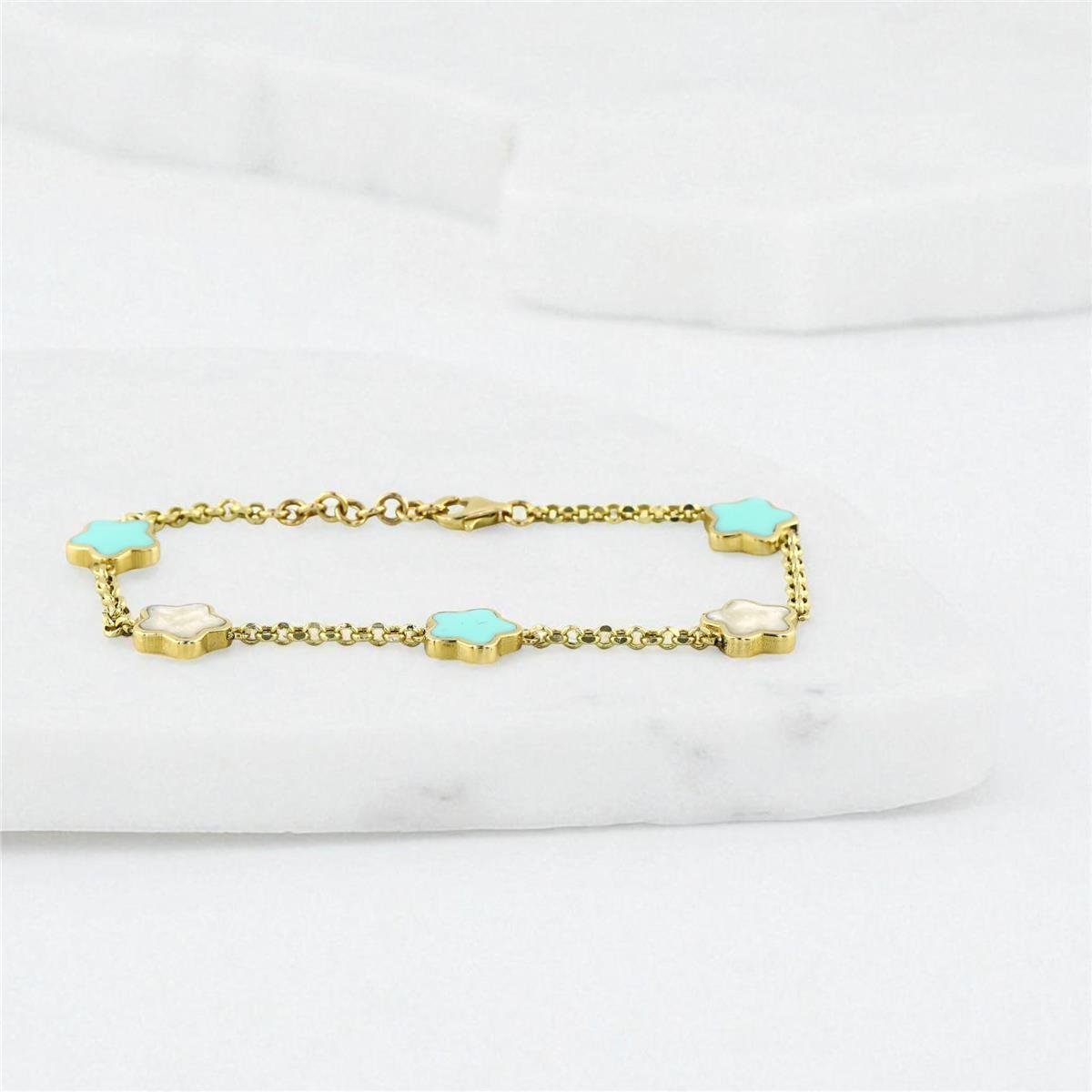 14 Ayar Altın Yıldızlı Bileklik  -  0199185