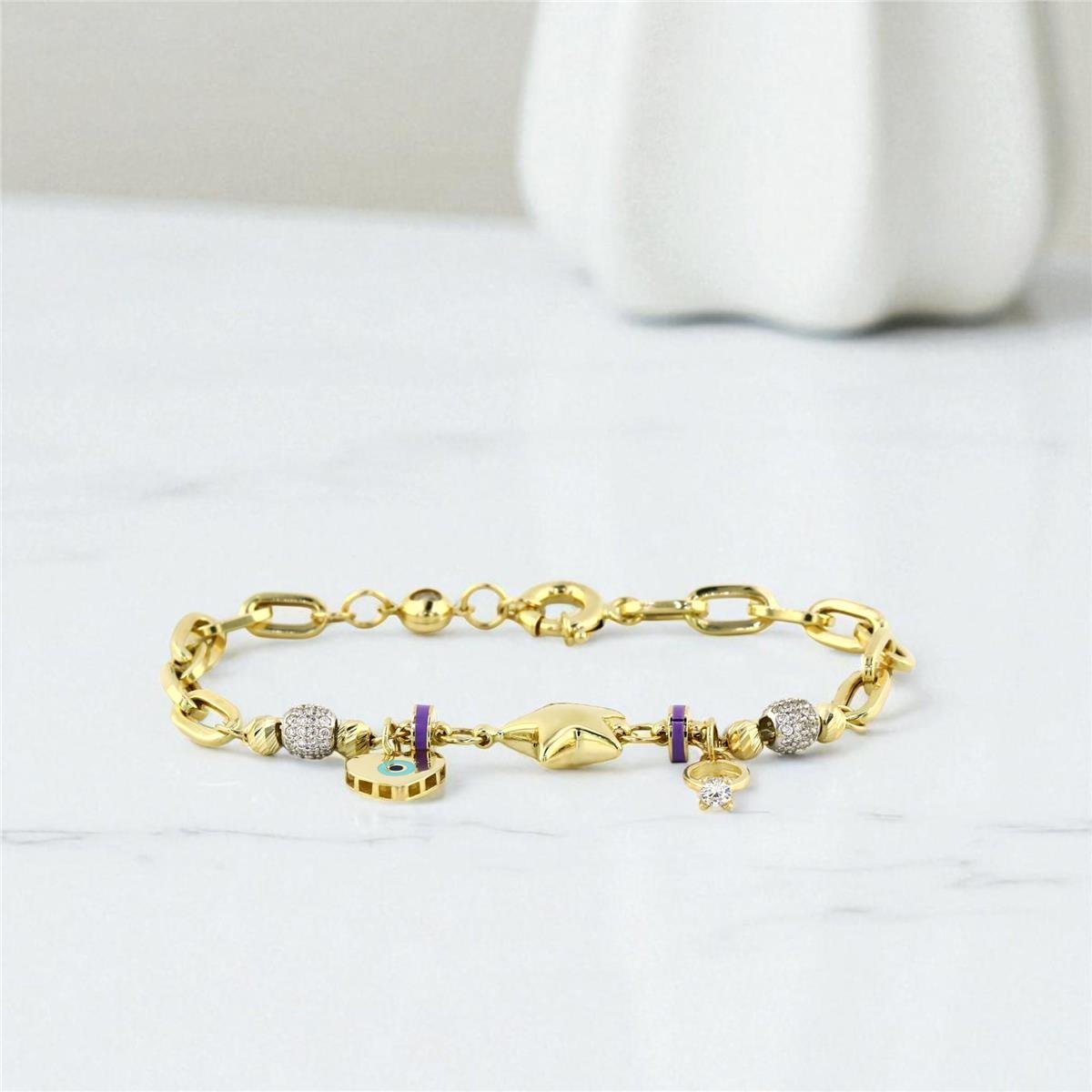 14 Ayar Altın Yıldızlı Bileklik  -  0199199