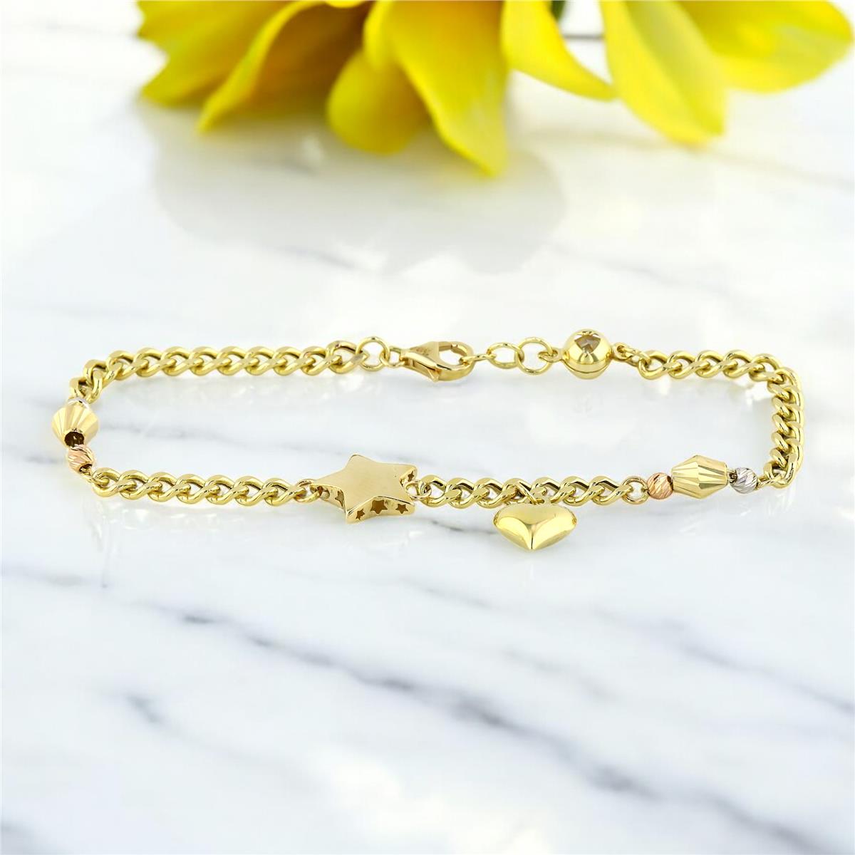 14 Ayar Altın Yıldızlı Bileklik  -  0201126