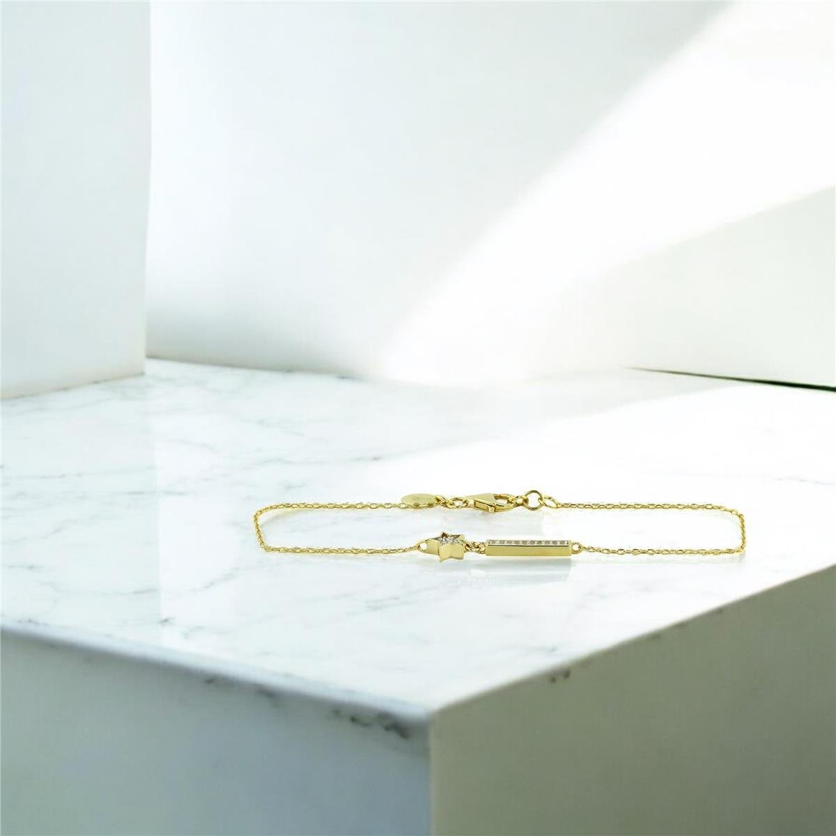 14 Ayar Altın Yıldızlı Bileklik  -  0203360