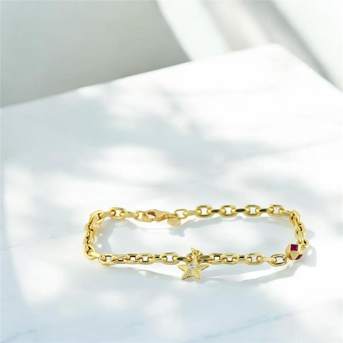 14 Ayar Altın Yıldızlı Bileklik  -  0205208