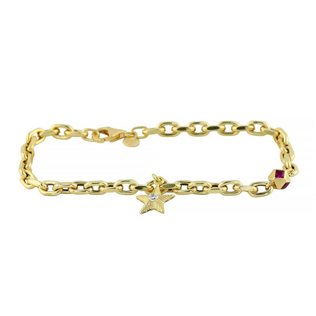 14 Ayar Altın Yıldızlı Bileklik  -  0205208