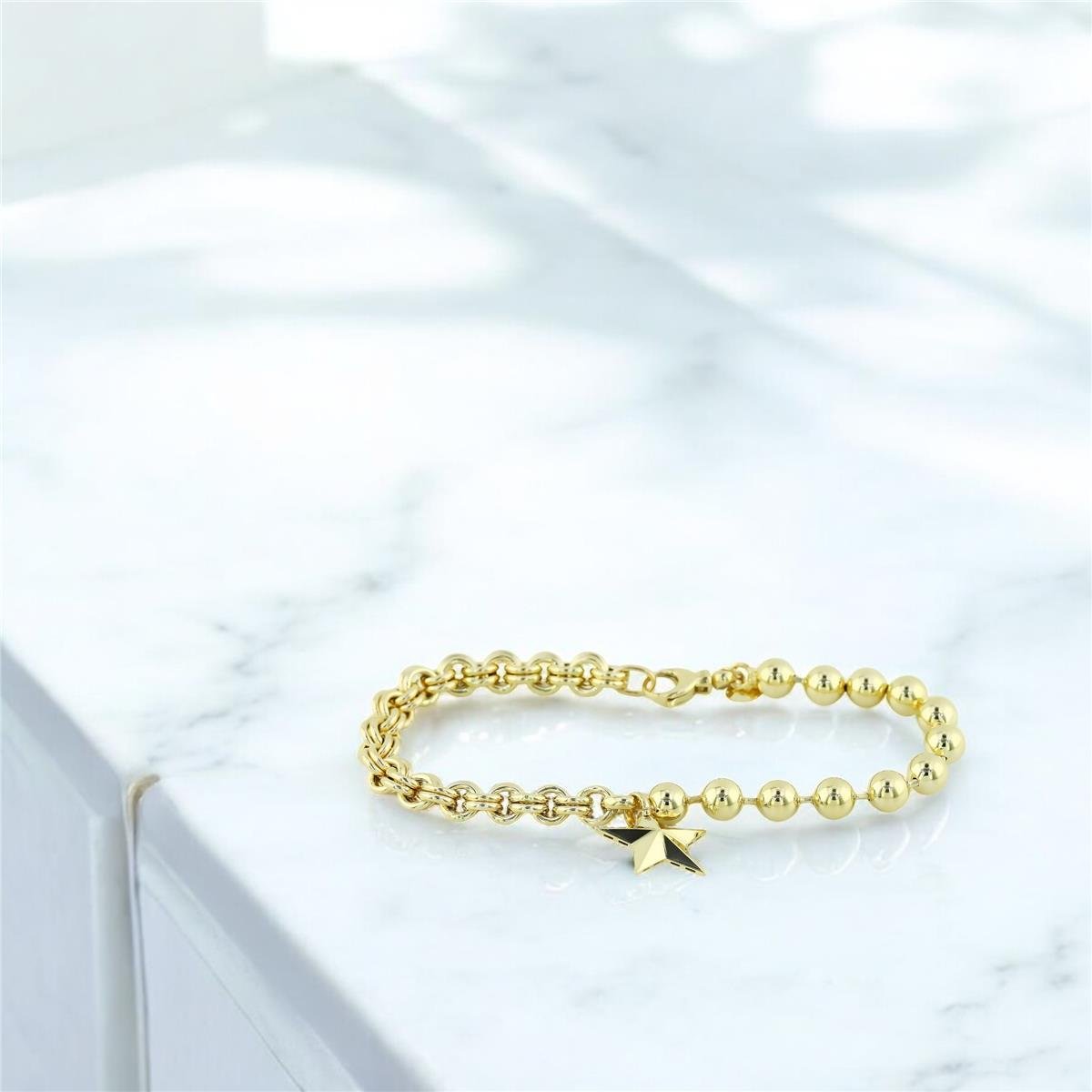 14 Ayar Altın Yıldızlı Bileklik  -  0205207