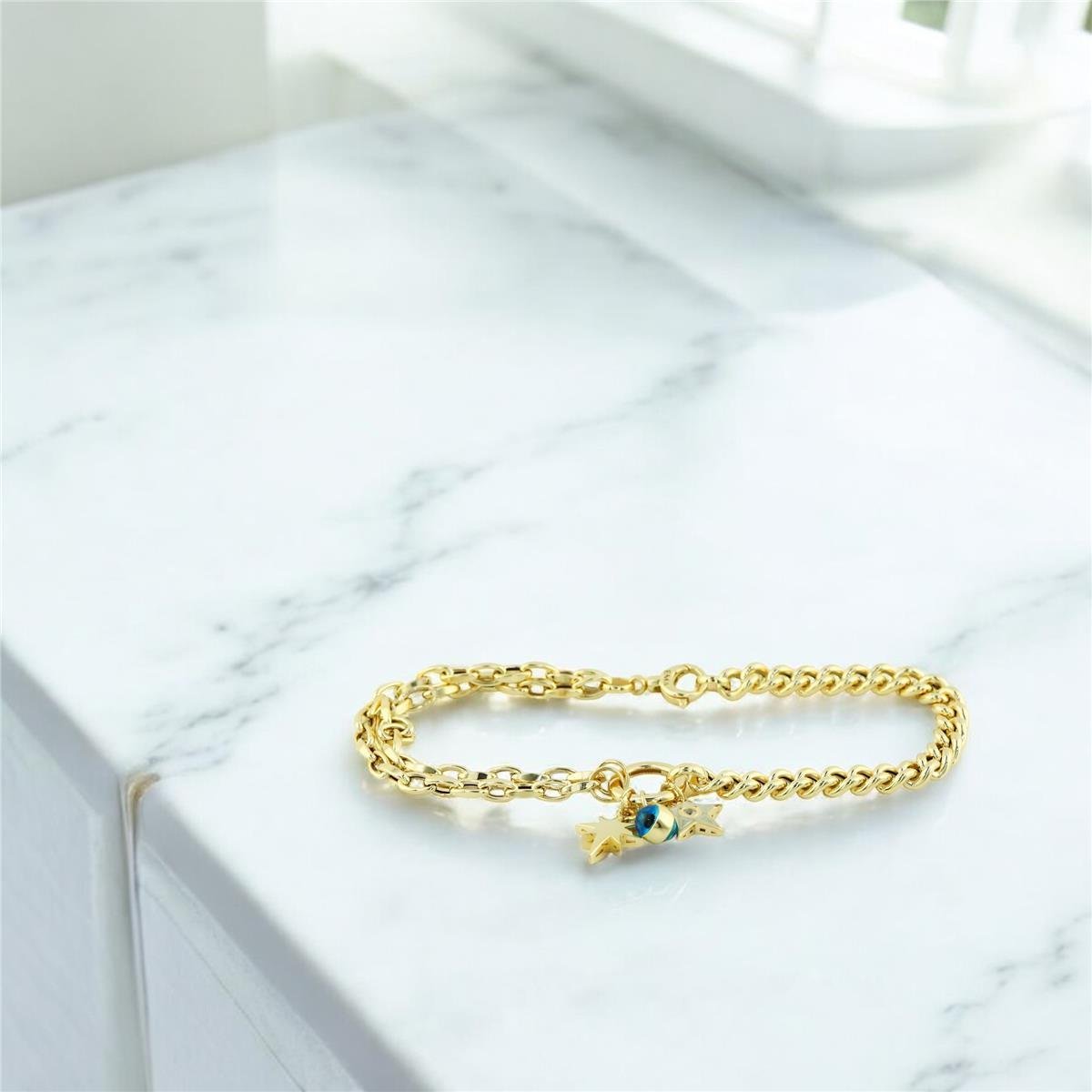 14 Ayar Altın Yıldızlı Bileklik  -  0205217