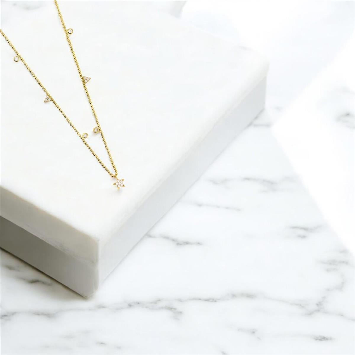 14 Ayar Altın Yıldızlı Kolye  -  0183060