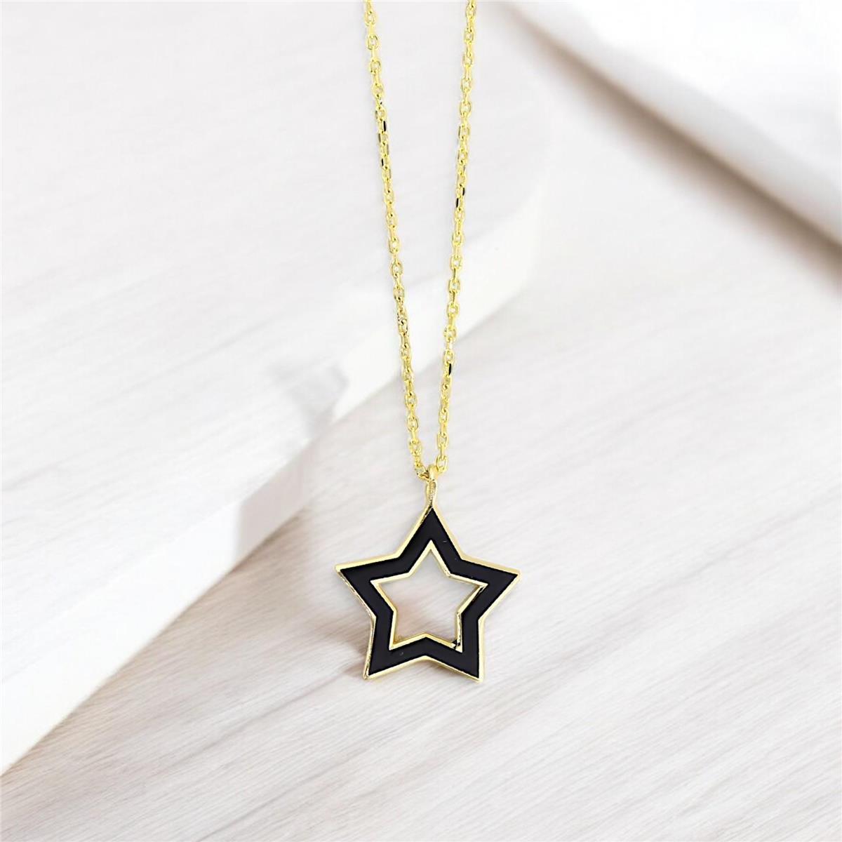 14 Ayar Altın Yıldızlı Kolye  -  0192157