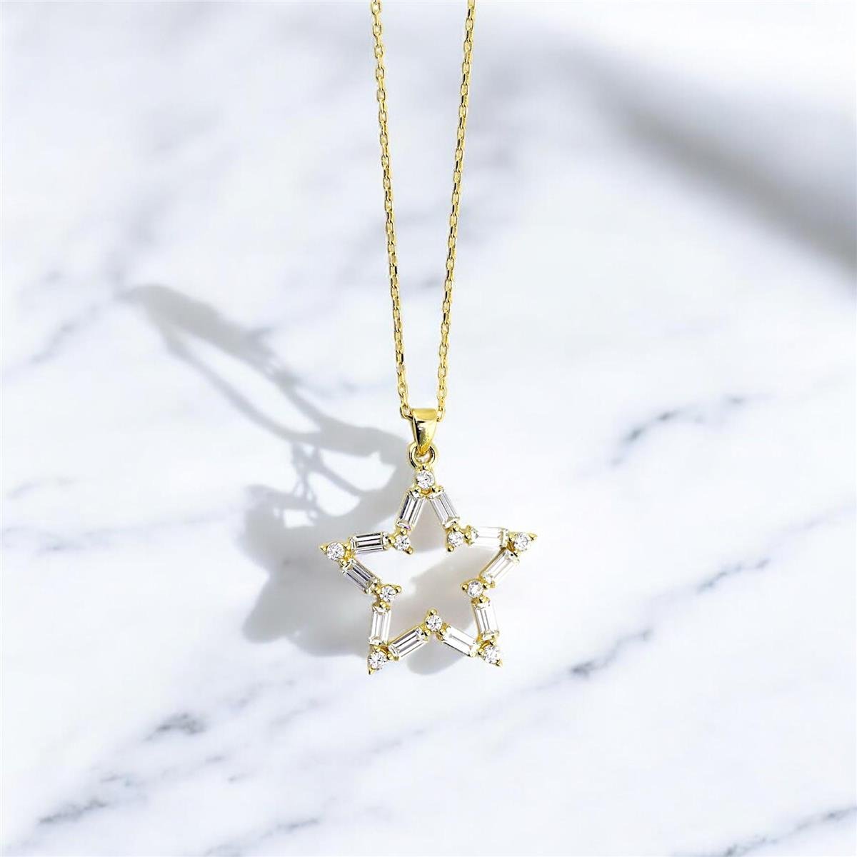 14 Ayar Altın Yıldızlı Kolye  -  0192179