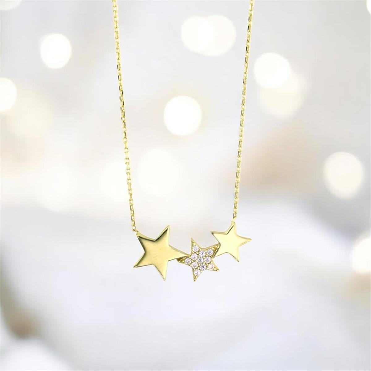 14 Ayar Altın Yıldızlı Kolye  -  0200864