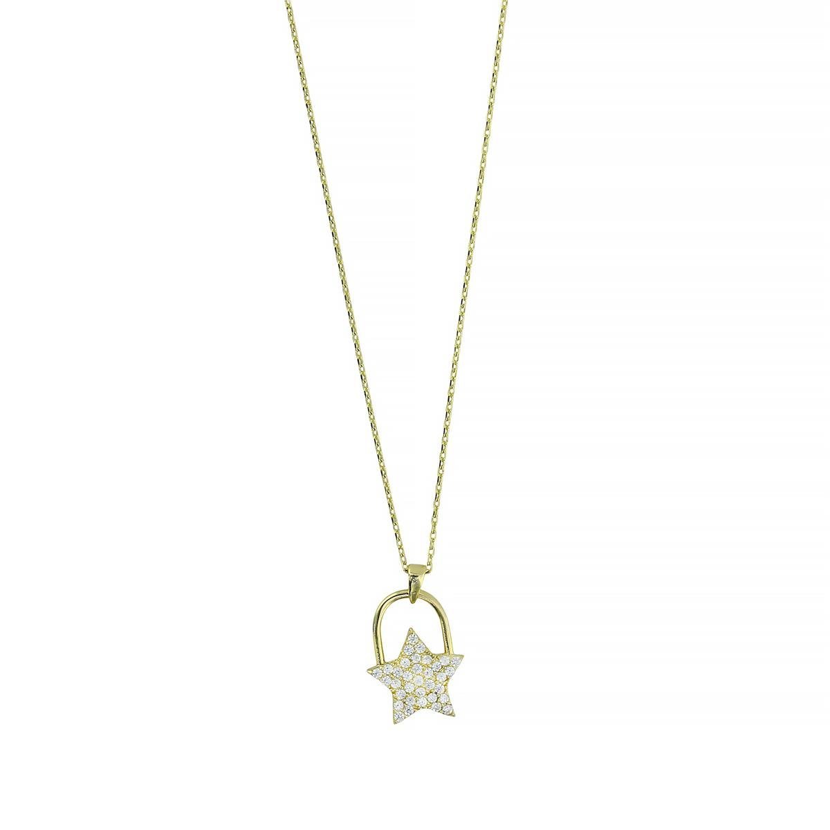 14 Ayar Altın Yıldızlı Kolye  -  0201253