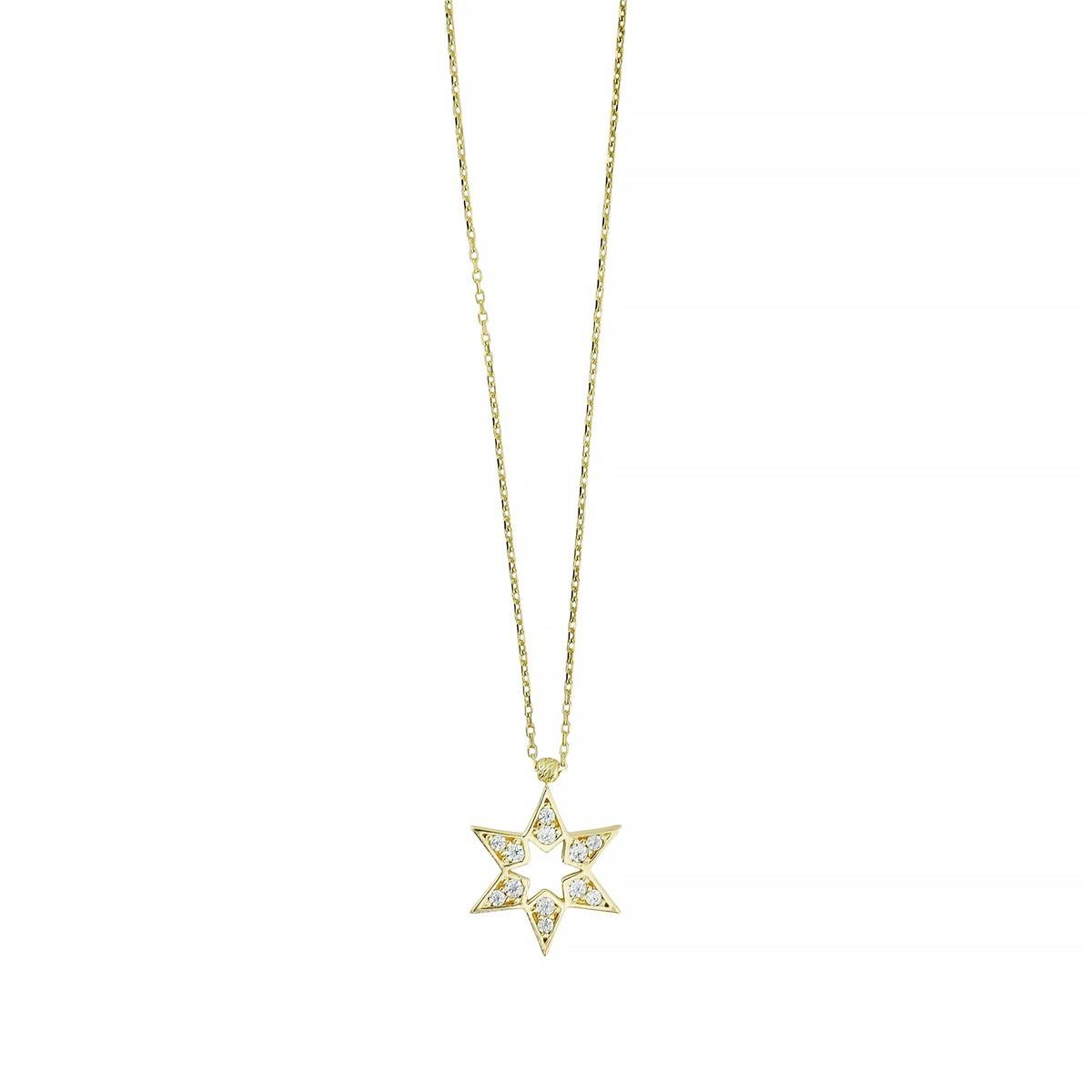 14 Ayar Altın Yıldızlı Kolye  -  0201255