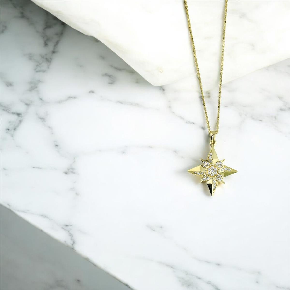 14 Ayar Altın Yıldızlı Kolye  -  0201257