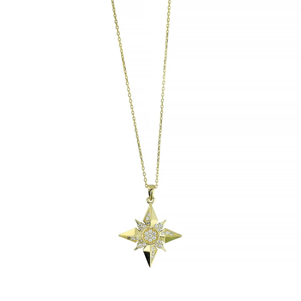 14 Ayar Altın Yıldızlı Kolye  -  0201257