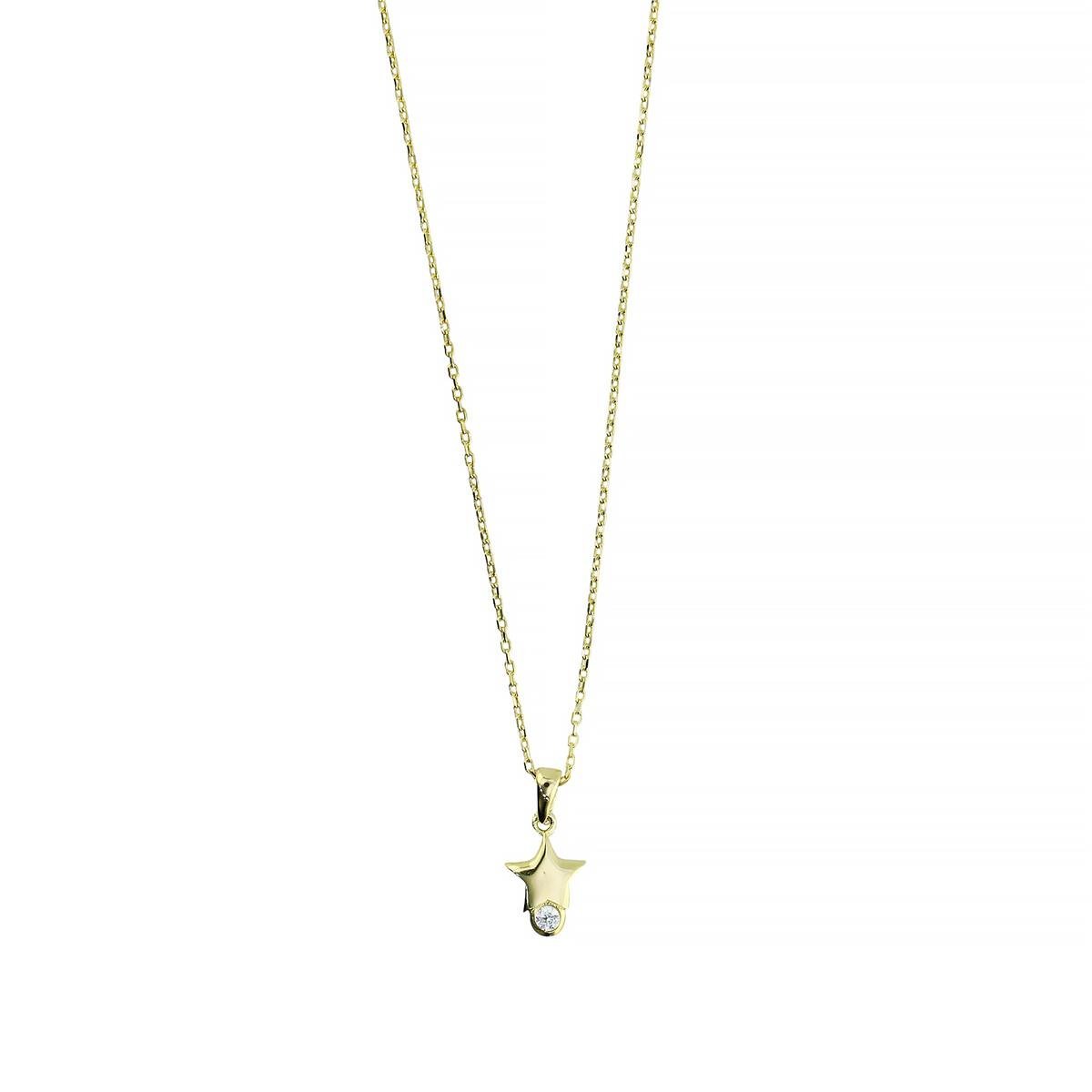 14 Ayar Altın Yıldızlı Kolye  -  0201261