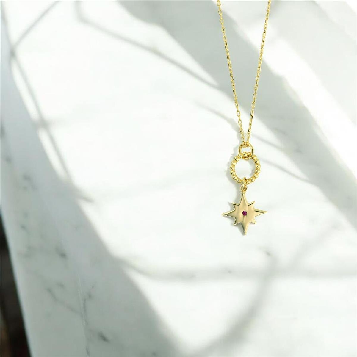 14 Ayar Altın Yıldızlı Kolye  -  0204343