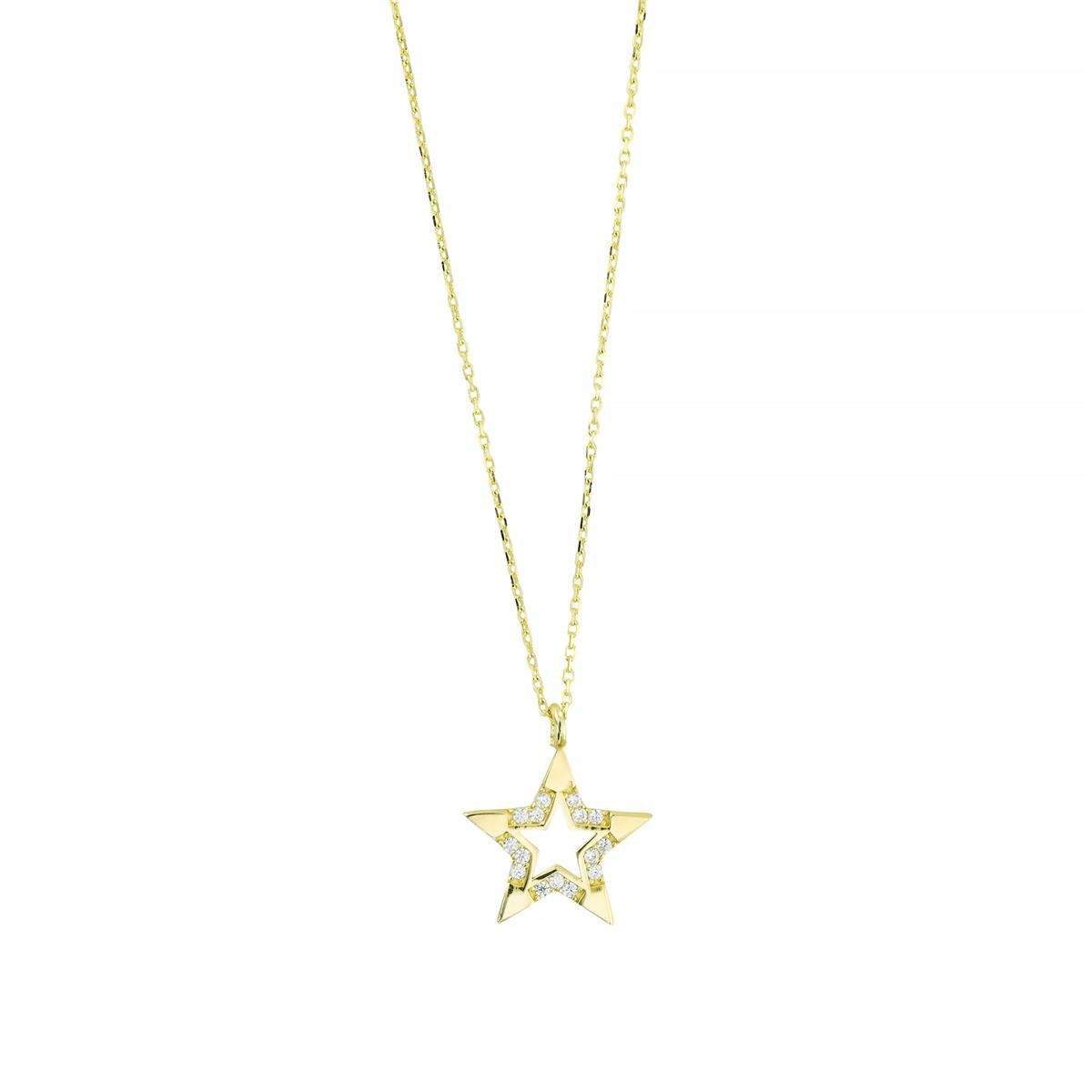 14 Ayar Altın Yıldızlı Kolye  -  0205081