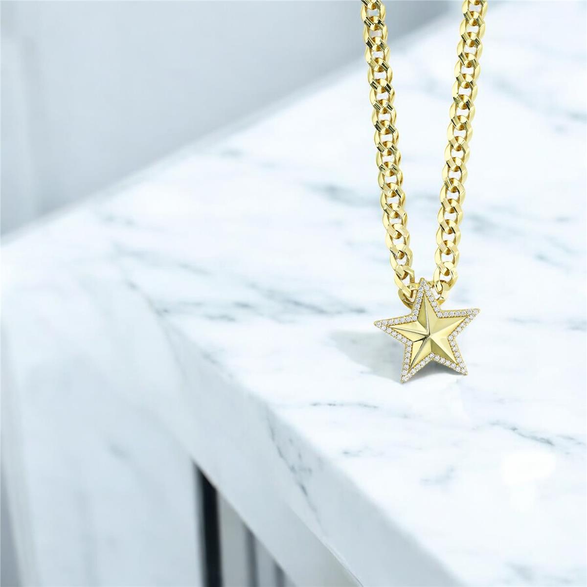 14 Ayar Altın Yıldızlı Kolye  -  0205230