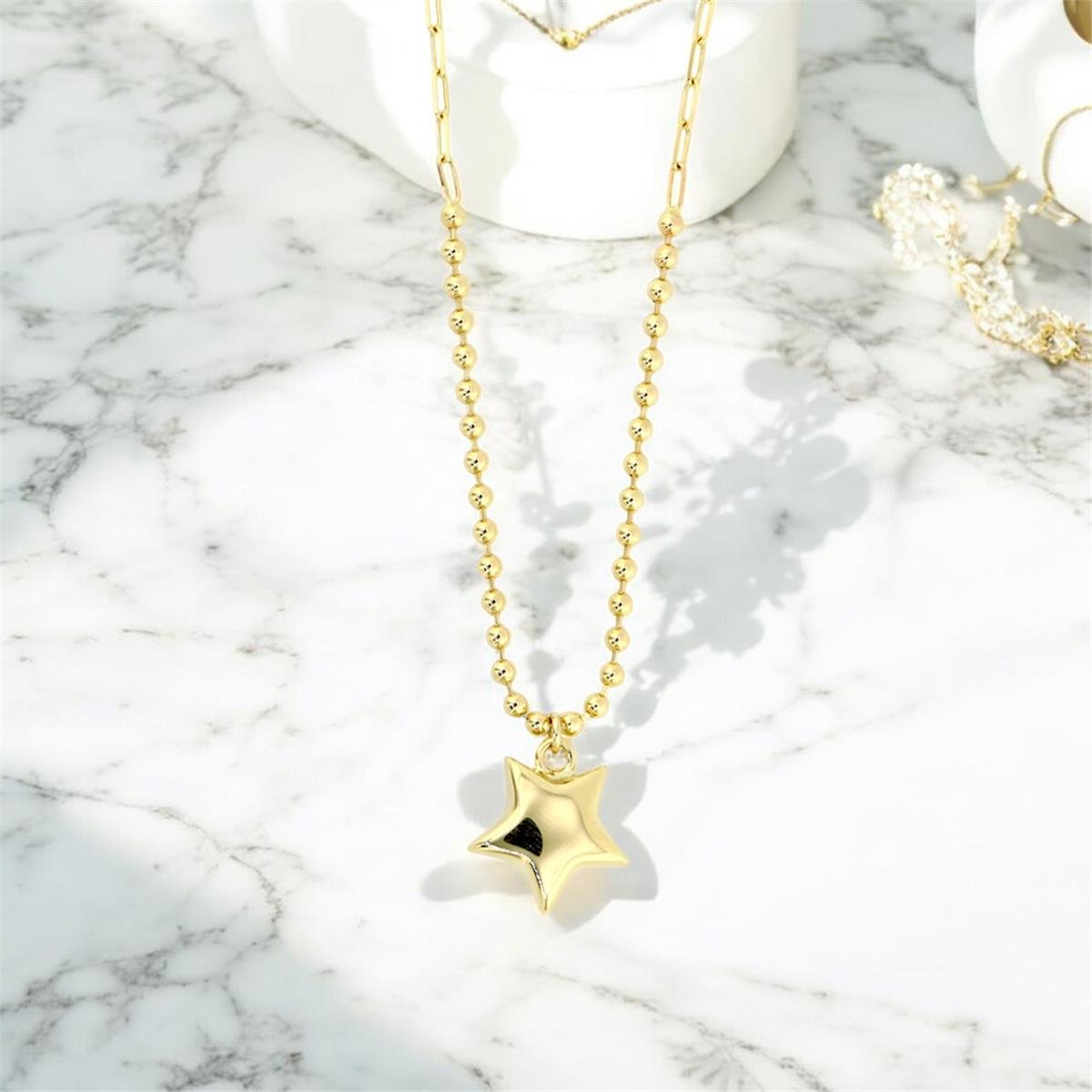 14 Ayar Altın Yıldızlı Kolye  -  F003661